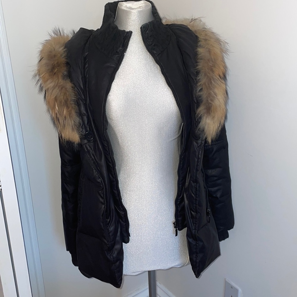 Fur trim coat